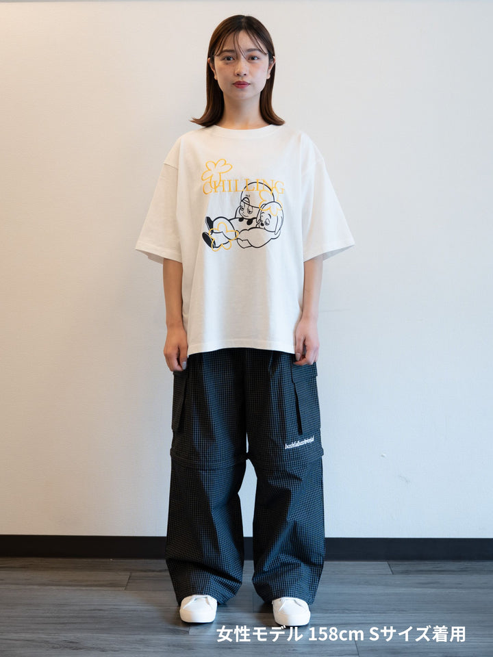 [SET]【bbO】バッシュフルくんCHILLING T+【bbO】イージーコクーンワイドデニムパンツ(2set)
