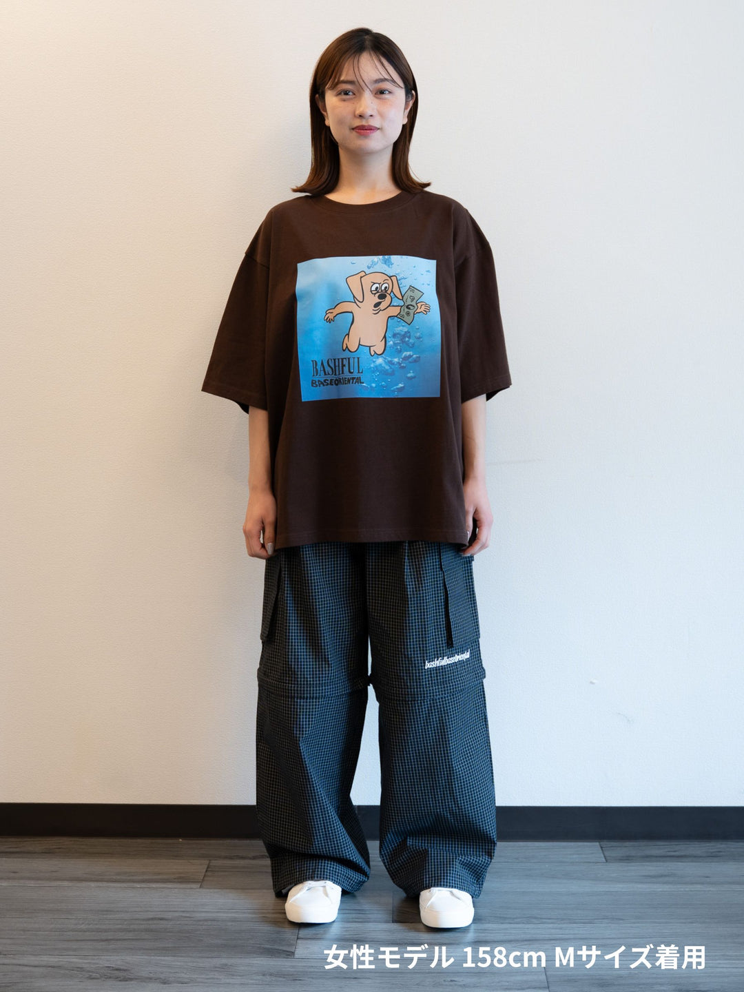 [SET]【bbO】ベースくんキャッチザマネーT +【bbO】イージーコクーンワイドデニムパンツ(2set)