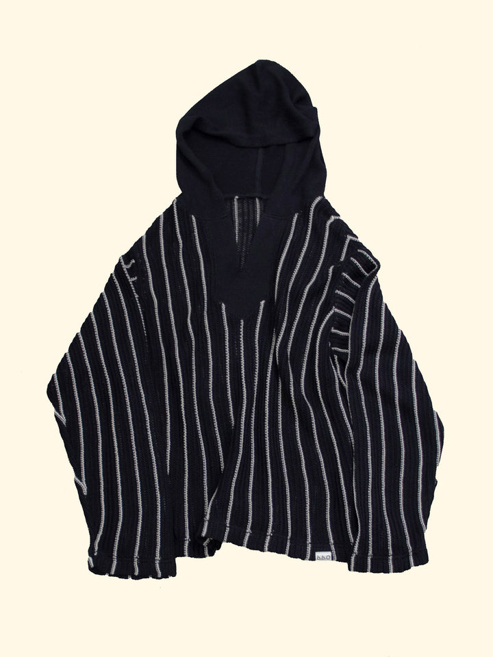 [SET]ストライプニットパーカー・メキシカンパーカー+イージーコクーンワイドデニムパンツ(2set)