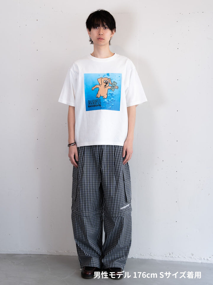 [SET]【bbO】ベースくんキャッチザマネーT +【bbO】イージーコクーンワイドデニムパンツ(2set)