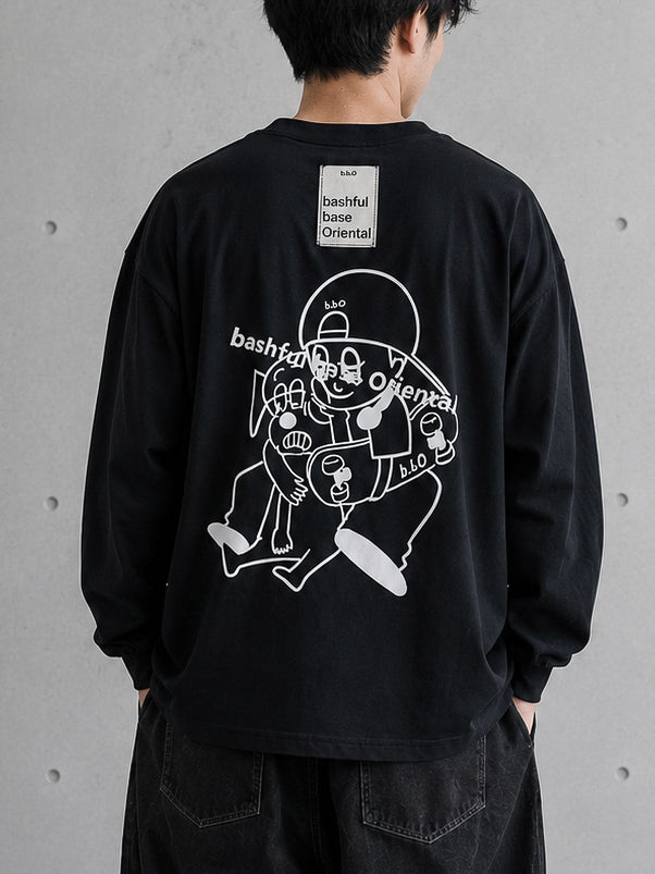 [一部予約]【bbO】オーバーサイズバッシュフルくんロンT