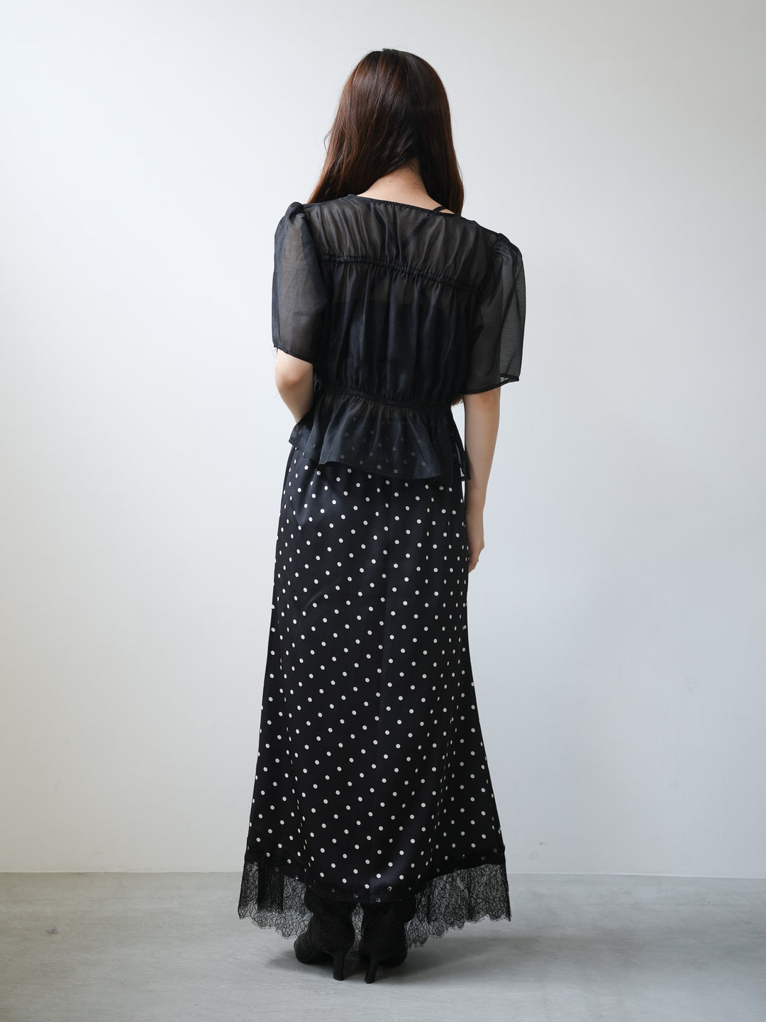【bbO】レースヘムドットスカート