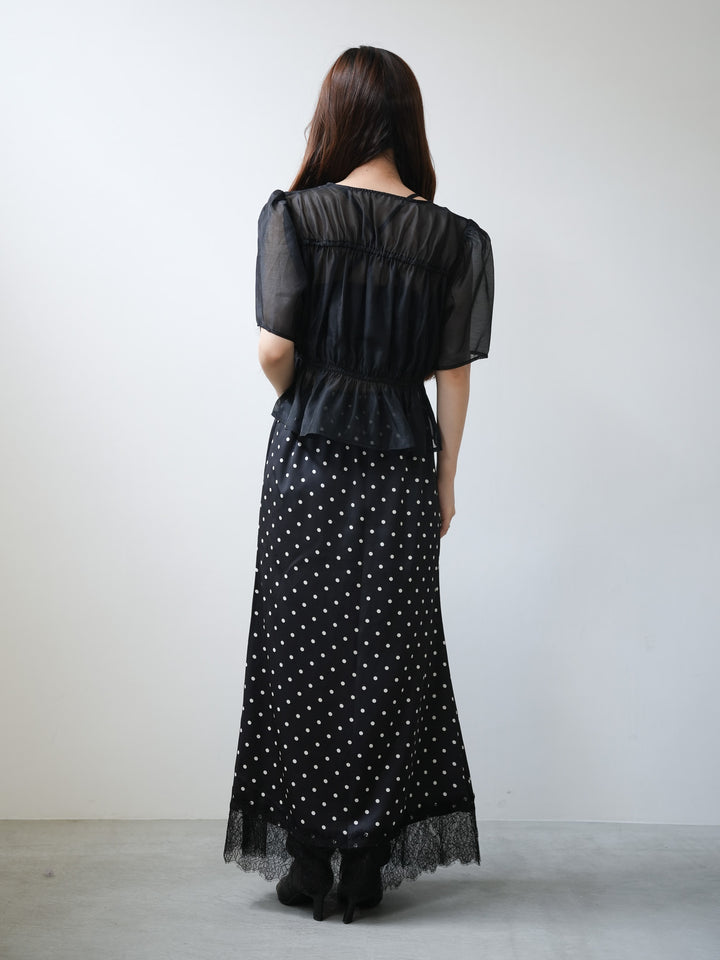 【bbO】レースヘムドットスカート