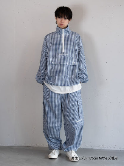 【bbO】チェック柄ハーフジップアノラック