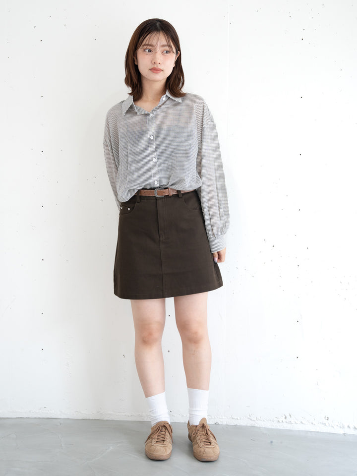【bbO】ベルト付インナーパンツミニスカート