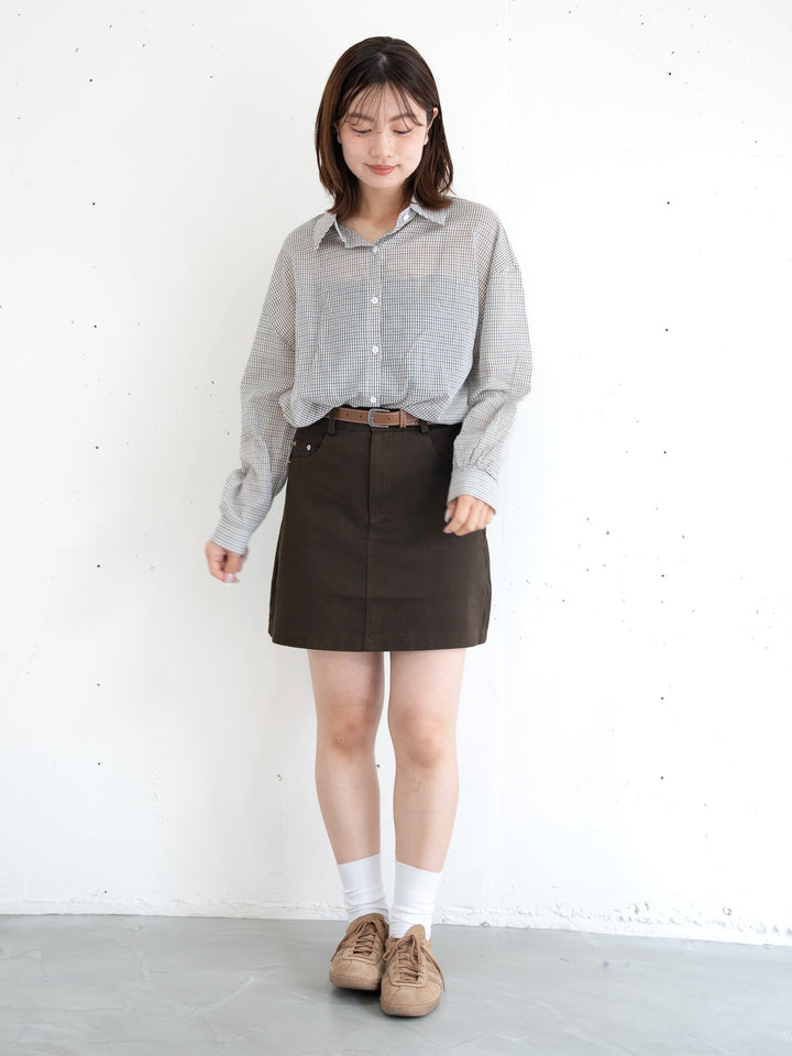 【bbO】ベルト付インナーパンツミニスカート