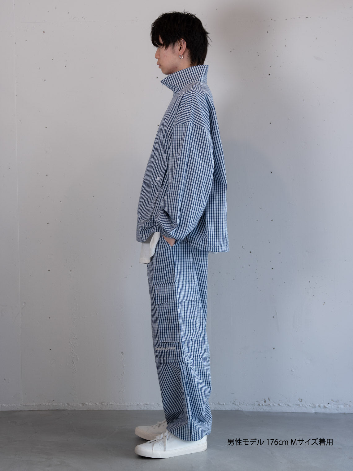 【bbO】チェック柄ハーフジップアノラック