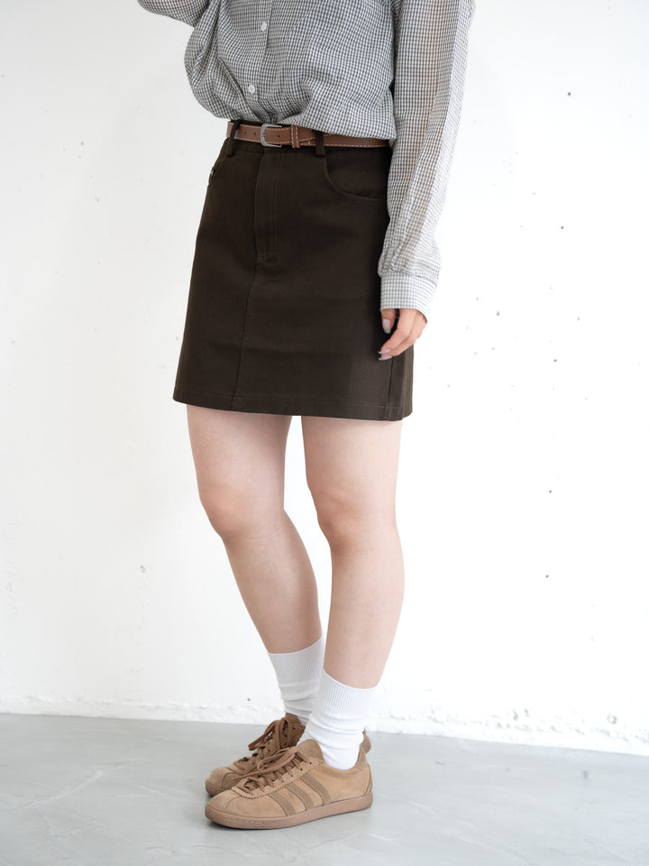 【bbO】ベルト付インナーパンツミニスカート