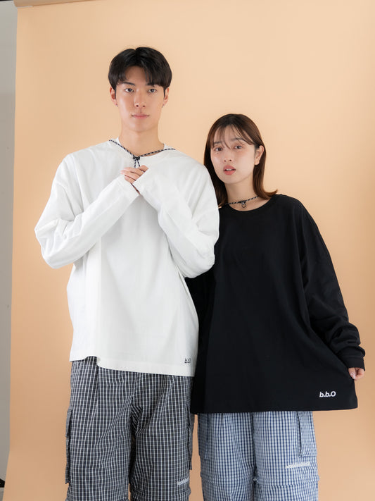 [SET]バックロゴボリュームロンT +バックロゴボリュームロンT (2set)