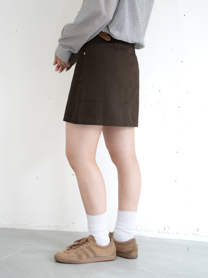 【bbO】ベルト付インナーパンツミニスカート