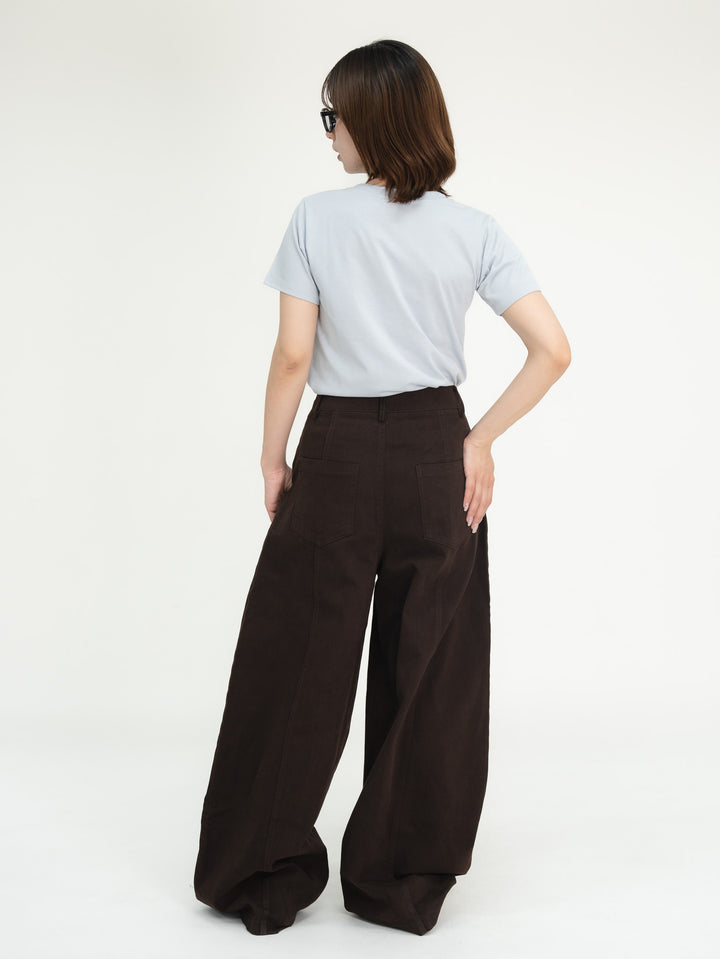 [SET]【bbO】フロッキー4段ロゴTシャツ+【bbO】カーブラインブラウンデニムパンツ(2set)