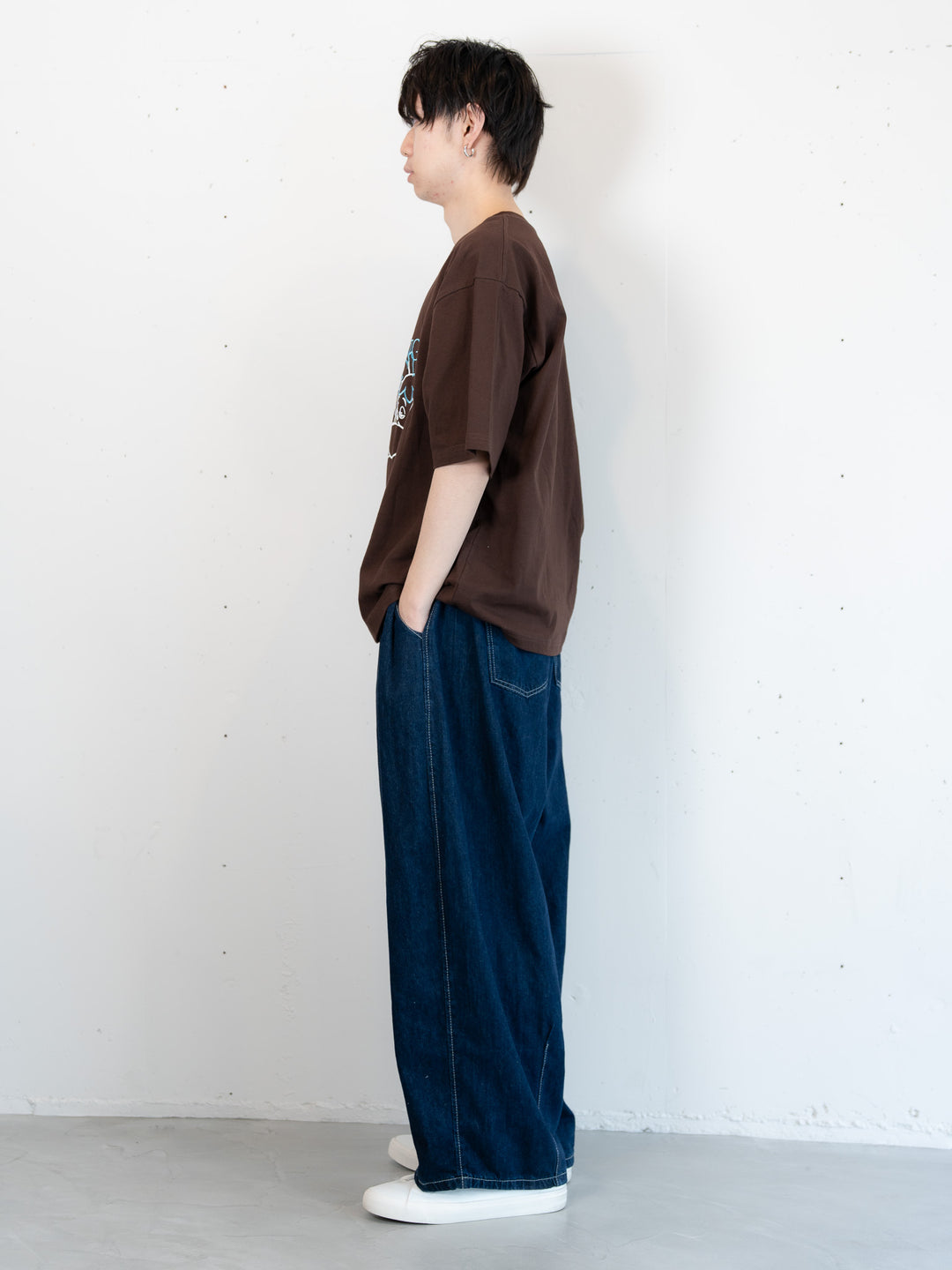[SET]【bbO】バッシュフルくんCHILLING T+【bbO】イージーコクーンワイドデニムパンツ(2set)