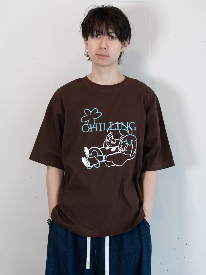 [SET]【bbO】バッシュフルくんCHILLING T+【bbO】イージーコクーンワイドデニムパンツ(2set)