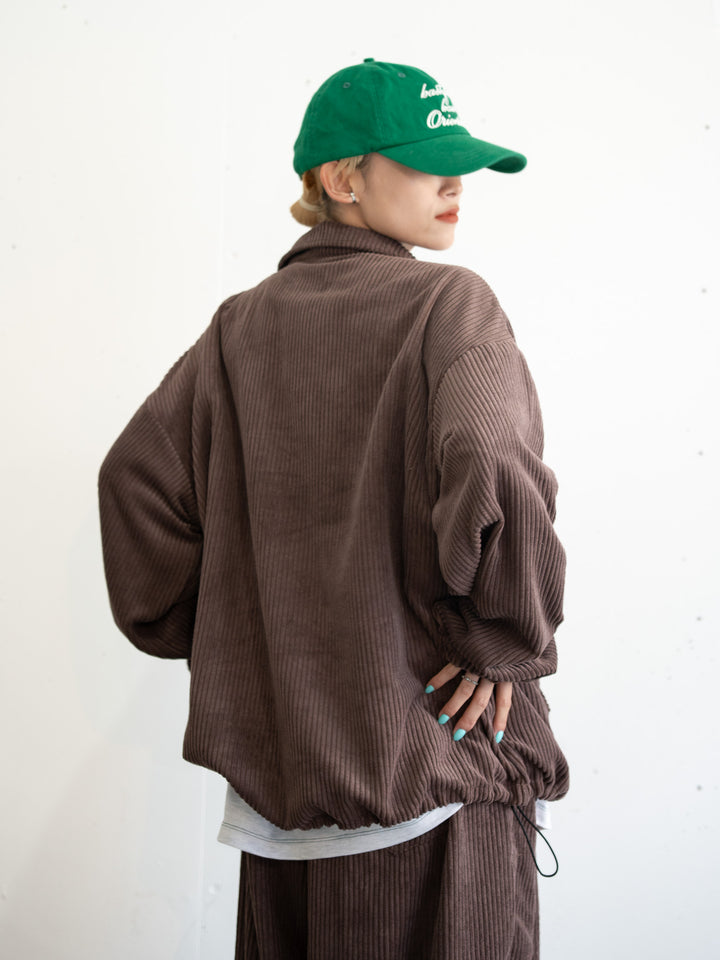 【bbO】コーデュロイハーフジップアノラック