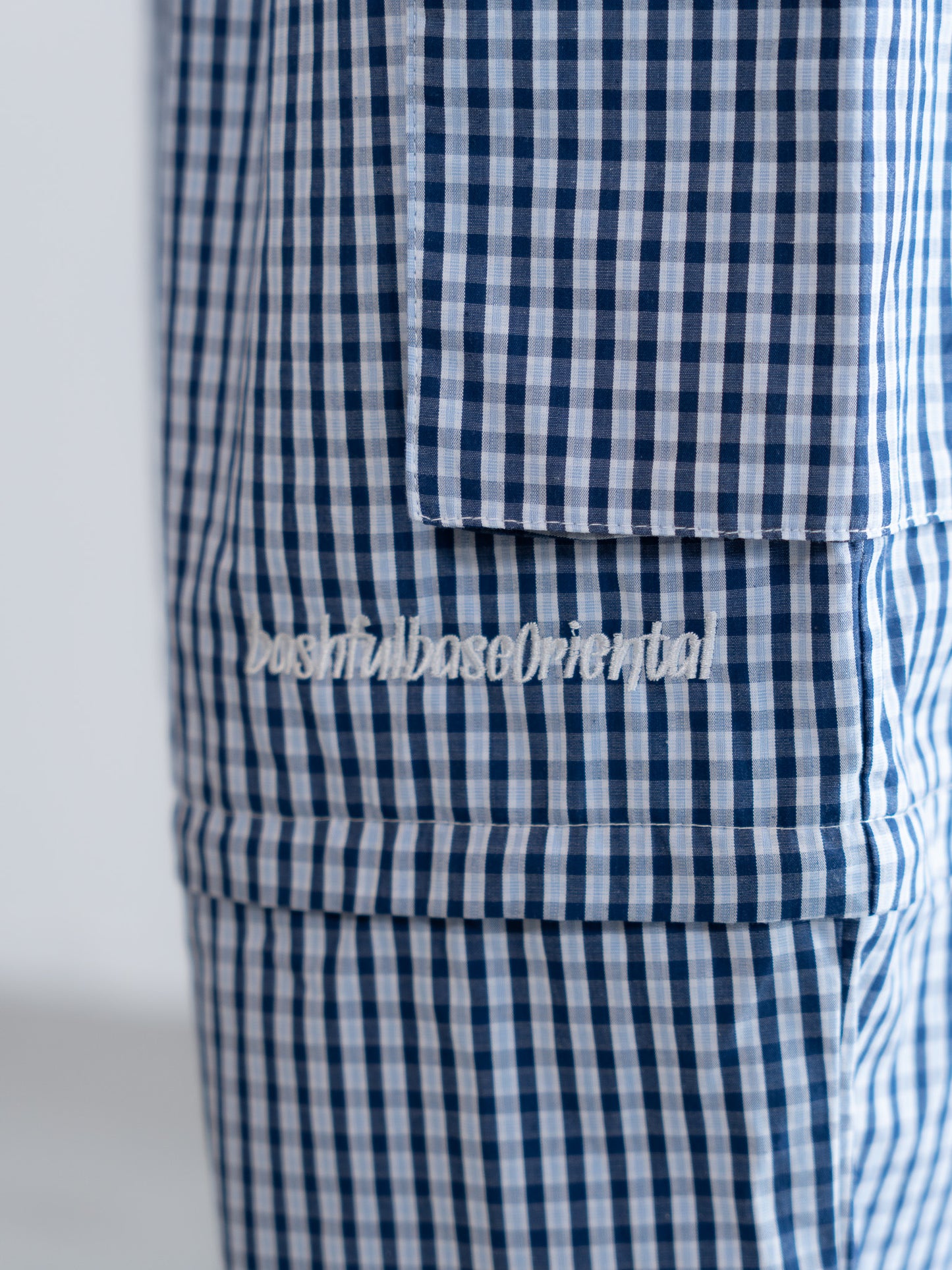 【bbO】チェック柄2WAYカーゴポケットパンツ