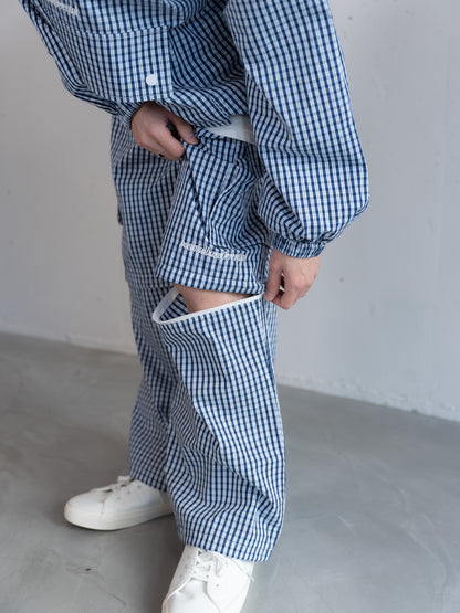 【bbO】チェック柄2WAYカーゴポケットパンツ