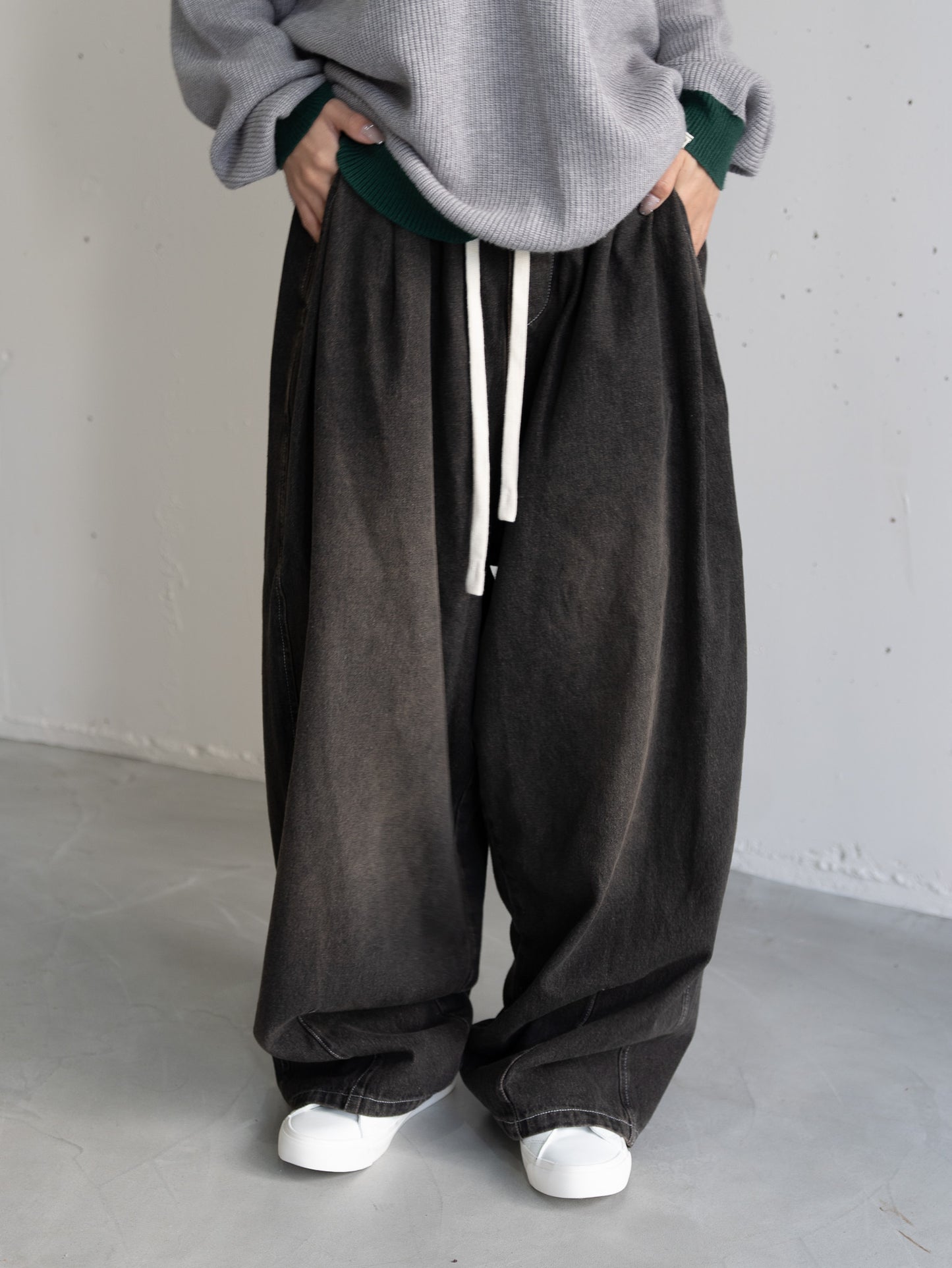 【bbO】イージーコクーンワイドデニムパンツ