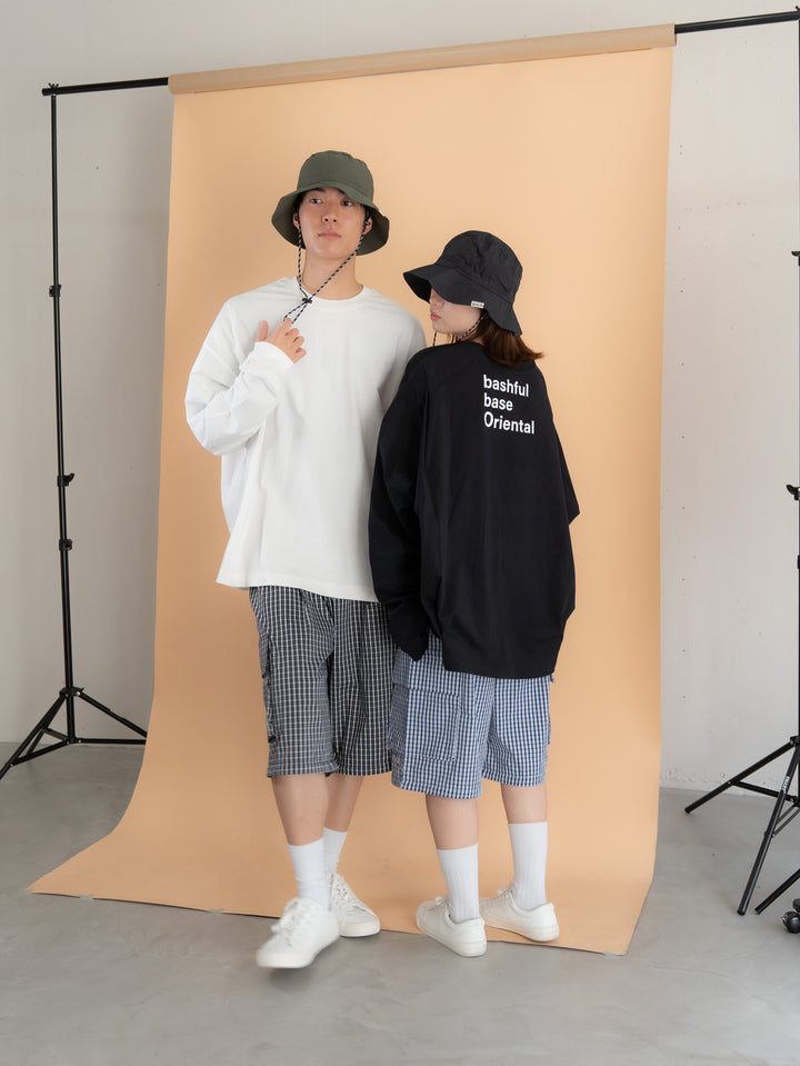 [SET]バックロゴボリュームロンT +チェック柄2WAYカーゴポケットパンツ(2set)