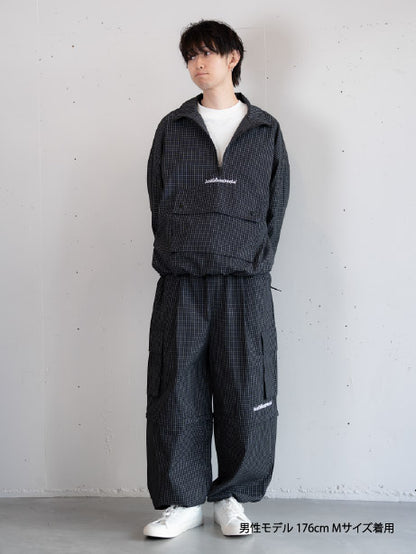 【bbO】チェック柄ハーフジップアノラック