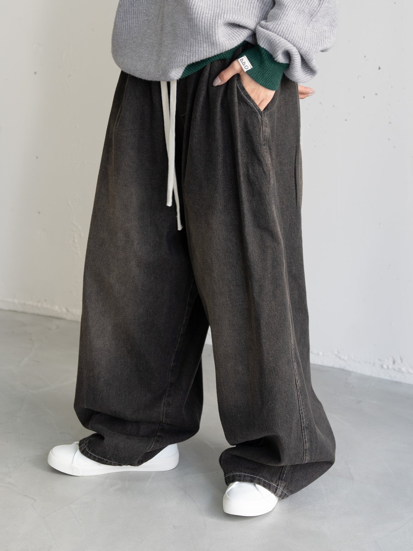 [SET]イージーコクーンワイドデニムパンツ+イージーコクーンワイドデニムパンツ(2set)