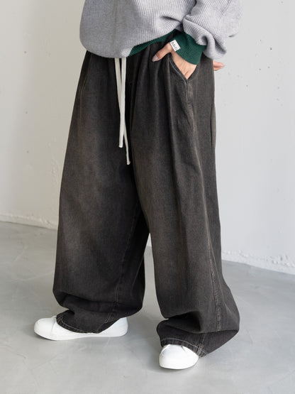 【bbO】イージーコクーンワイドデニムパンツ