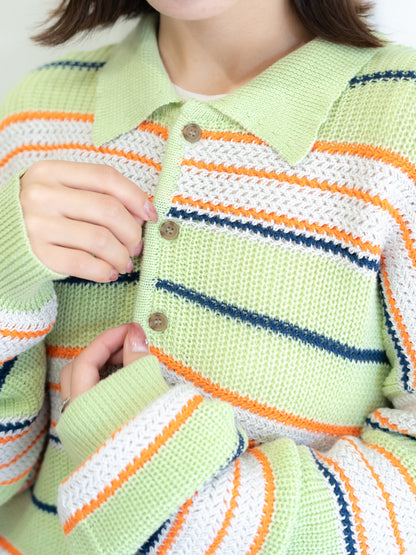 [SET]マルチボーダーポロニット+マルチボーダーポロニット(2set)