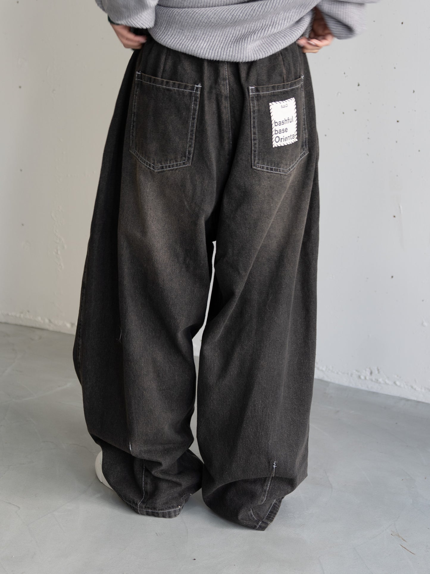 【bbO】イージーコクーンワイドデニムパンツ