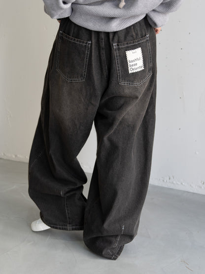 【bbO】イージーコクーンワイドデニムパンツ