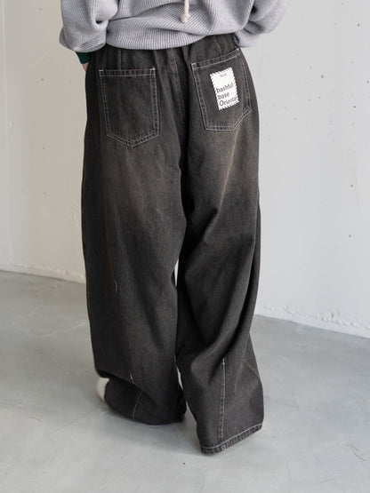 【bbO】イージーコクーンワイドデニムパンツ