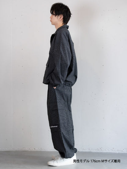 [SET]チェック柄ハーフジップアノラック+チェック柄2WAYカーゴポケットパンツ(2set)