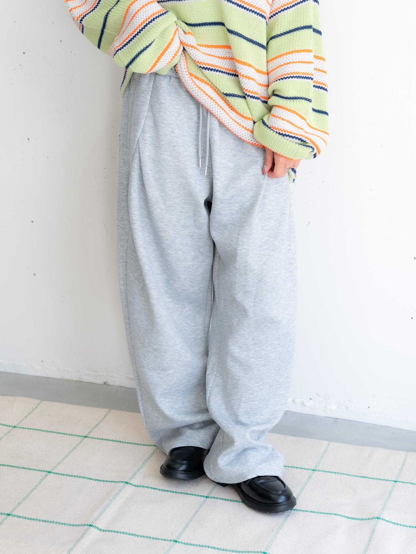 【bbO】デザインスウェットカーブパンツ