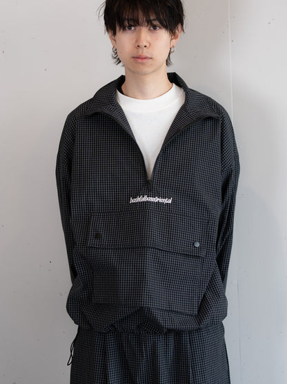 【bbO】チェック柄ハーフジップアノラック