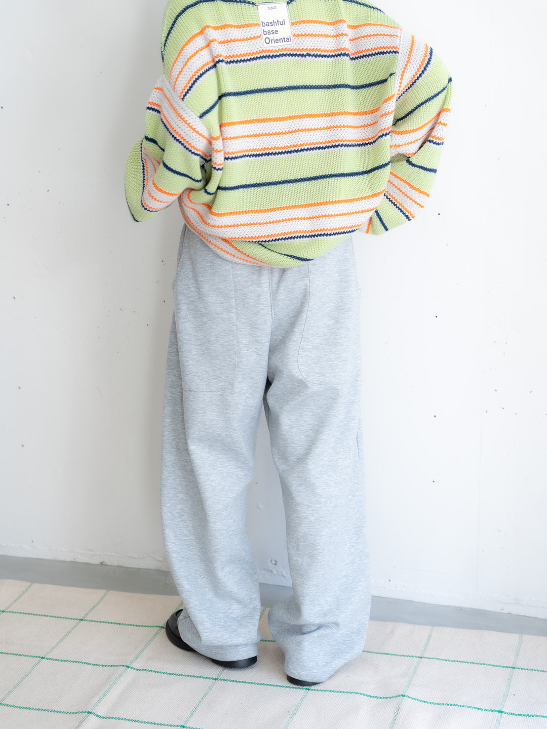 【bbO】デザインスウェットカーブパンツ