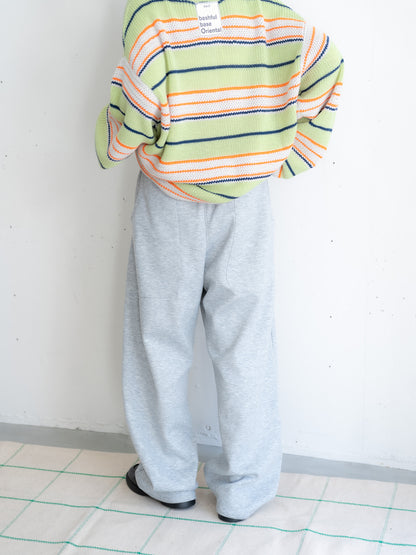 【bbO】デザインスウェットカーブパンツ