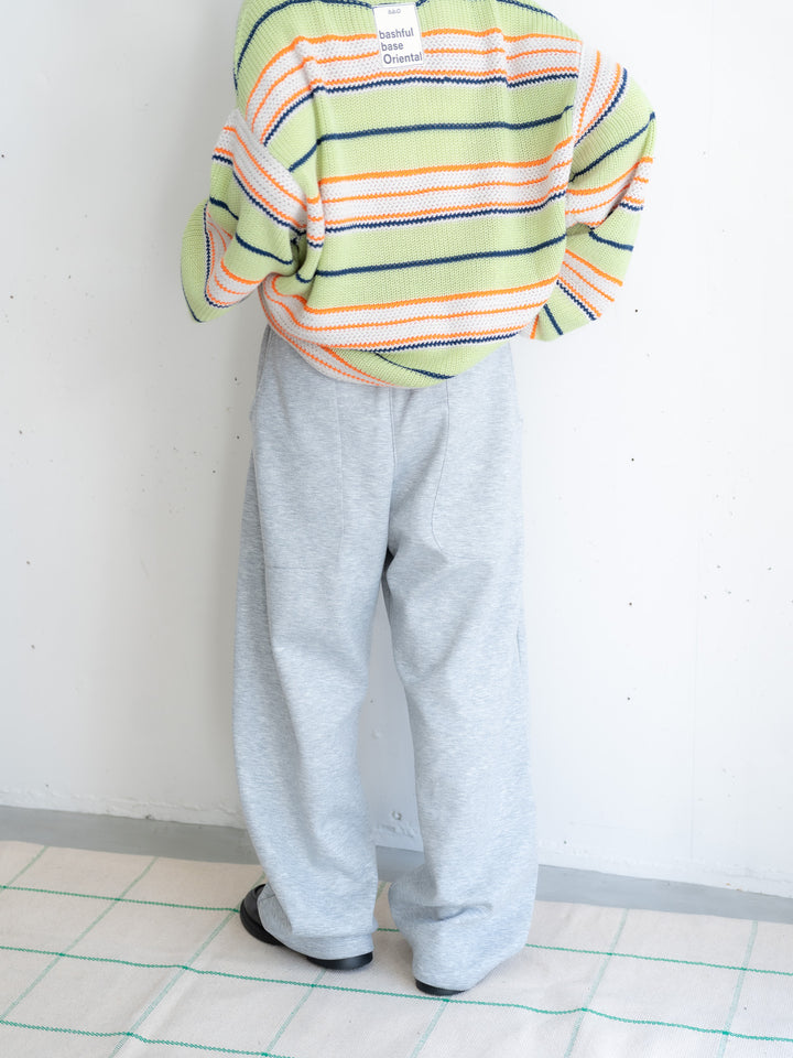 【bbO】デザインスウェットカーブパンツ
