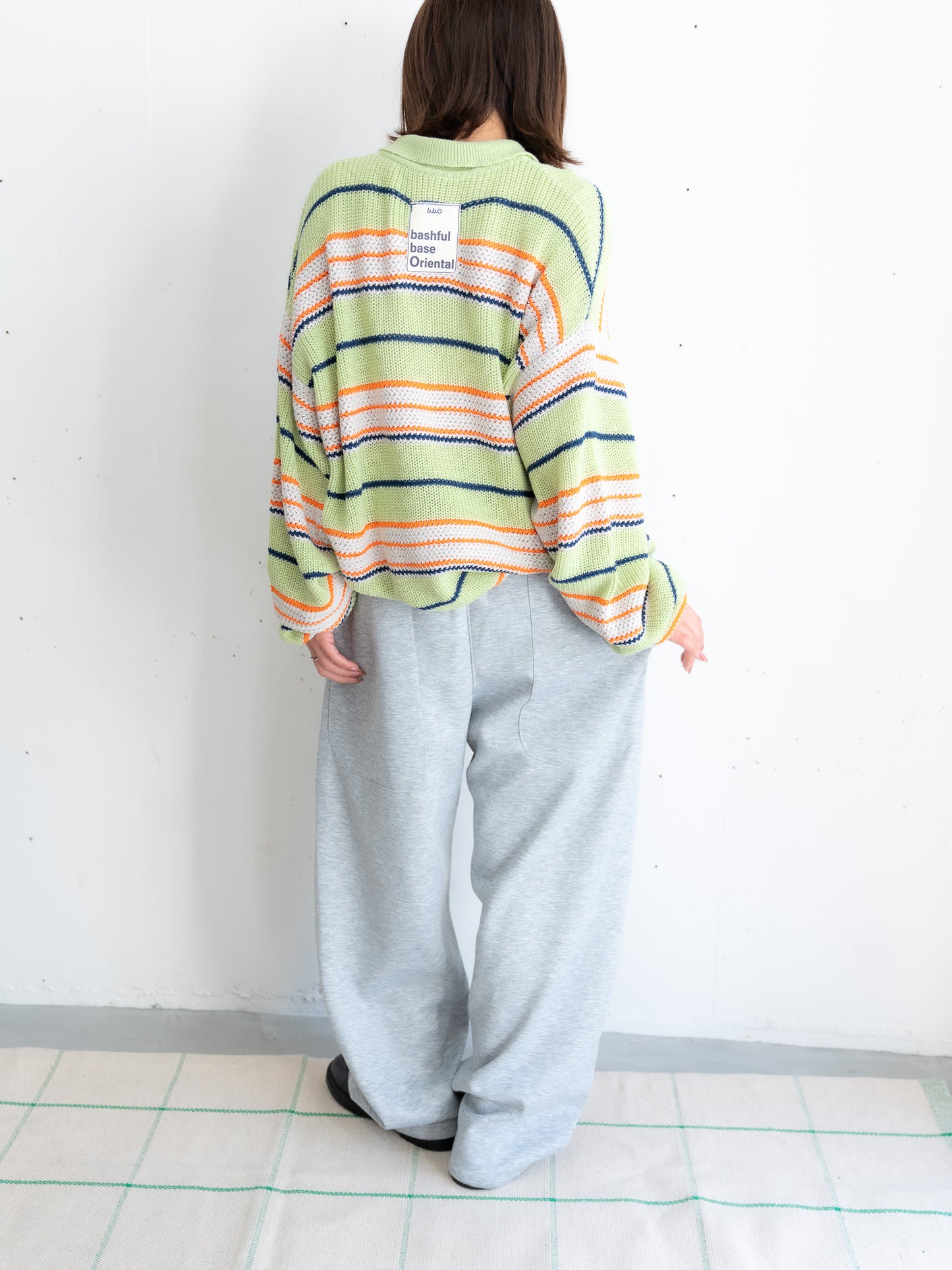 【bbO】デザインスウェットカーブパンツ