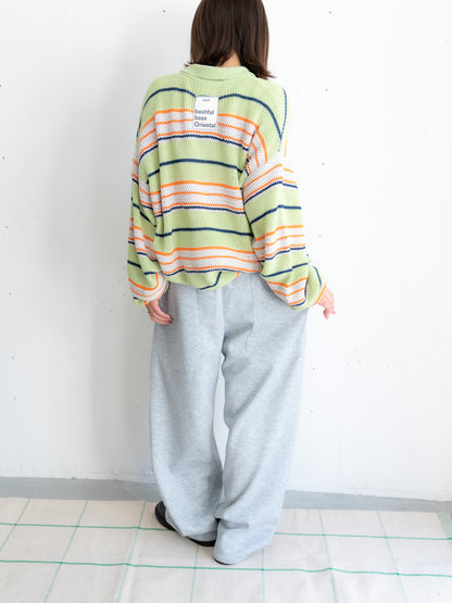 【bbO】デザインスウェットカーブパンツ