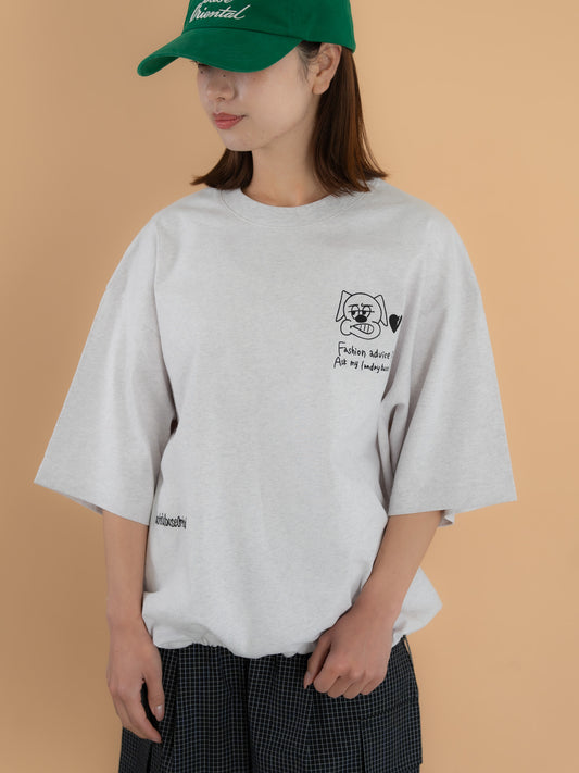 【bbO】バックタックコクーンドロストTシャツ
