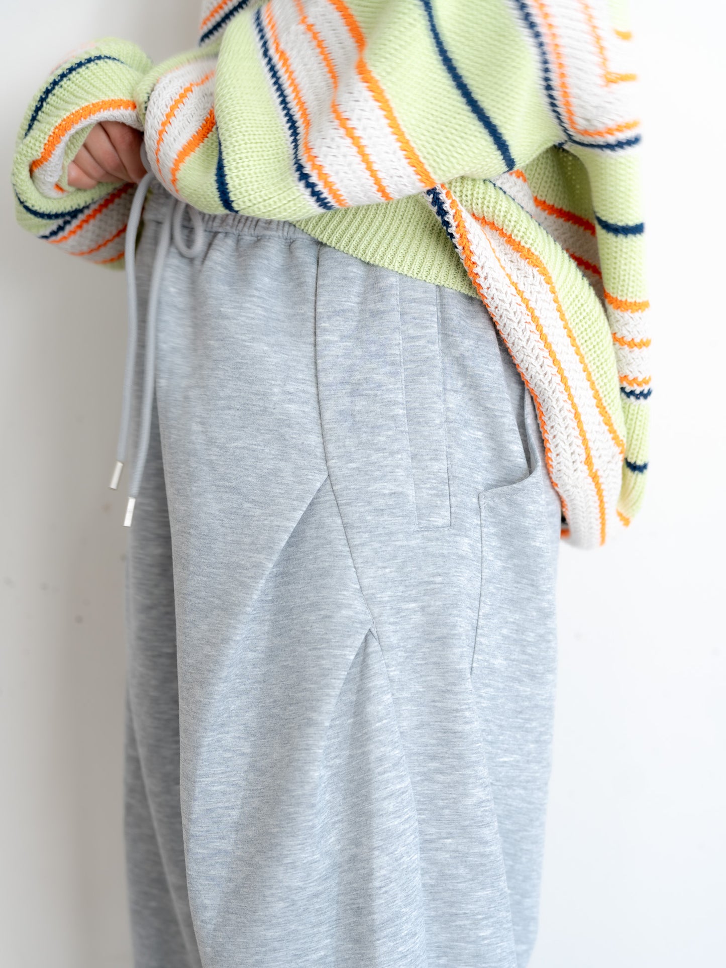 【bbO】デザインスウェットカーブパンツ