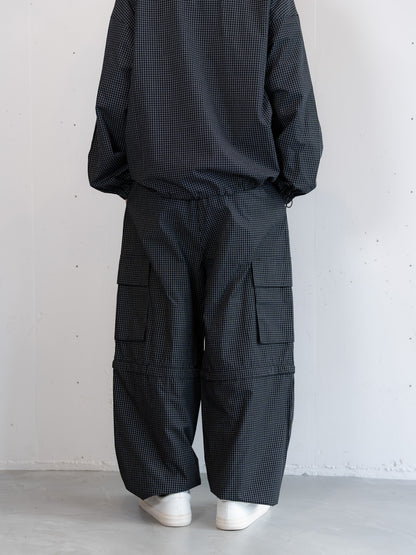 【bbO】チェック柄2WAYカーゴポケットパンツ