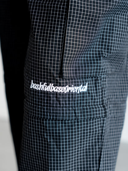 【bbO】チェック柄2WAYカーゴポケットパンツ