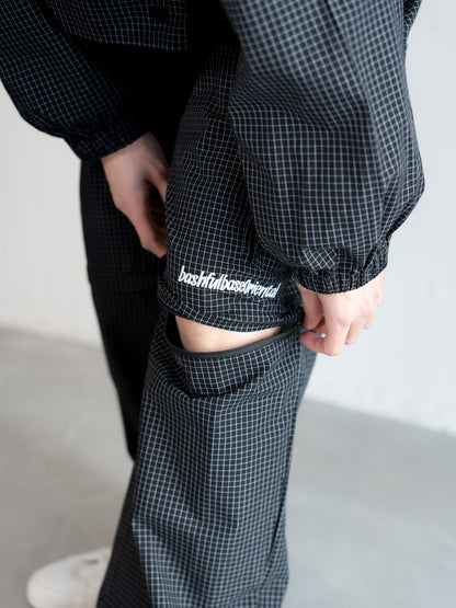 【bbO】チェック柄2WAYカーゴポケットパンツ