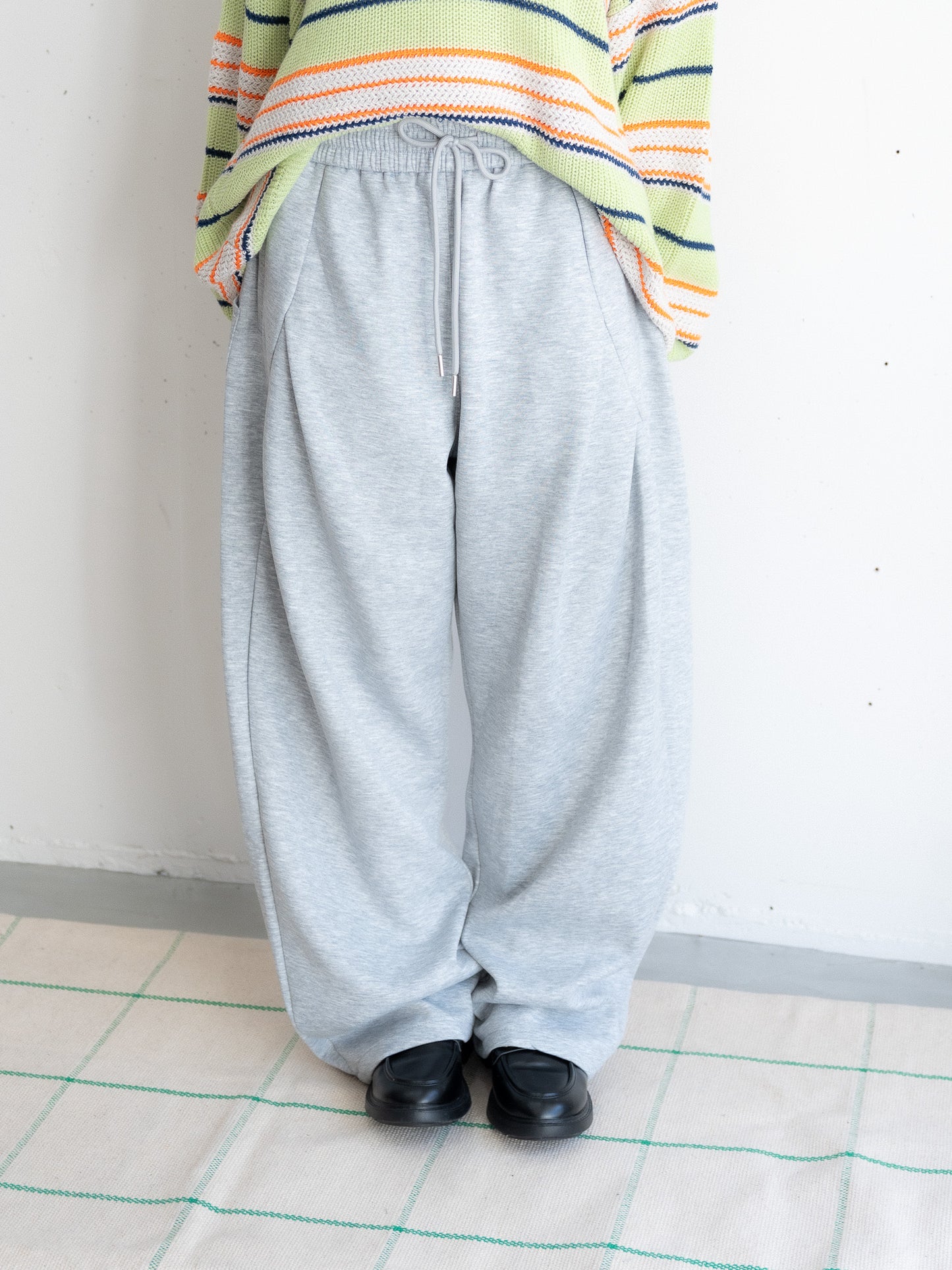 【bbO】デザインスウェットカーブパンツ