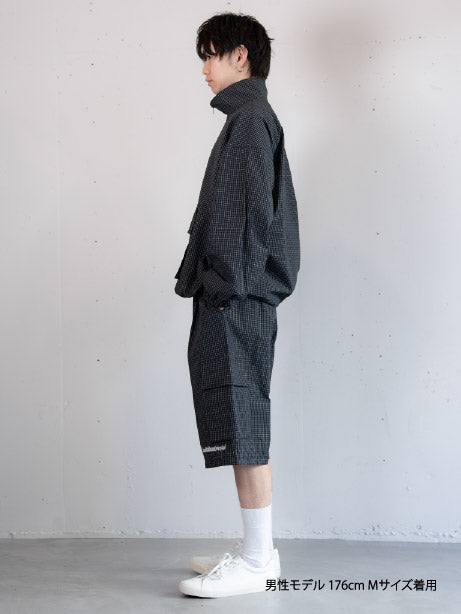【bbO】チェック柄2WAYカーゴポケットパンツ