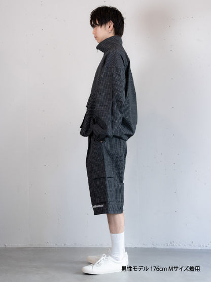 【bbO】チェック柄2WAYカーゴポケットパンツ