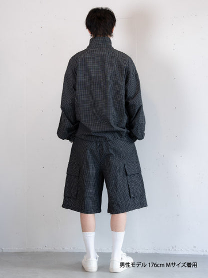 【bbO】チェック柄2WAYカーゴポケットパンツ