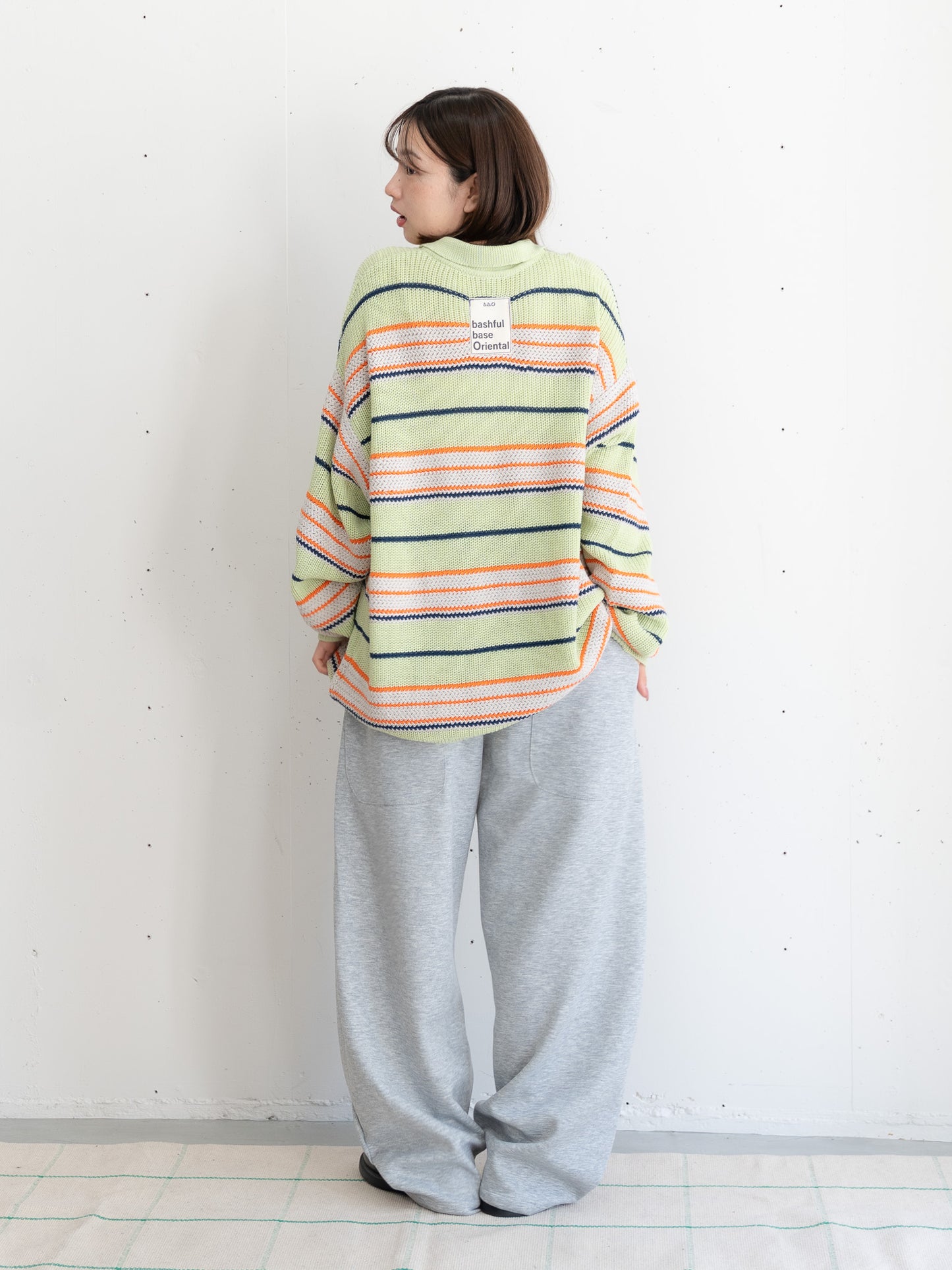 【bbO】デザインスウェットカーブパンツ