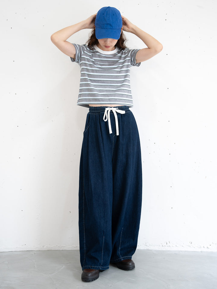 【bbO】マルチボーダーコンパクトTシャツ