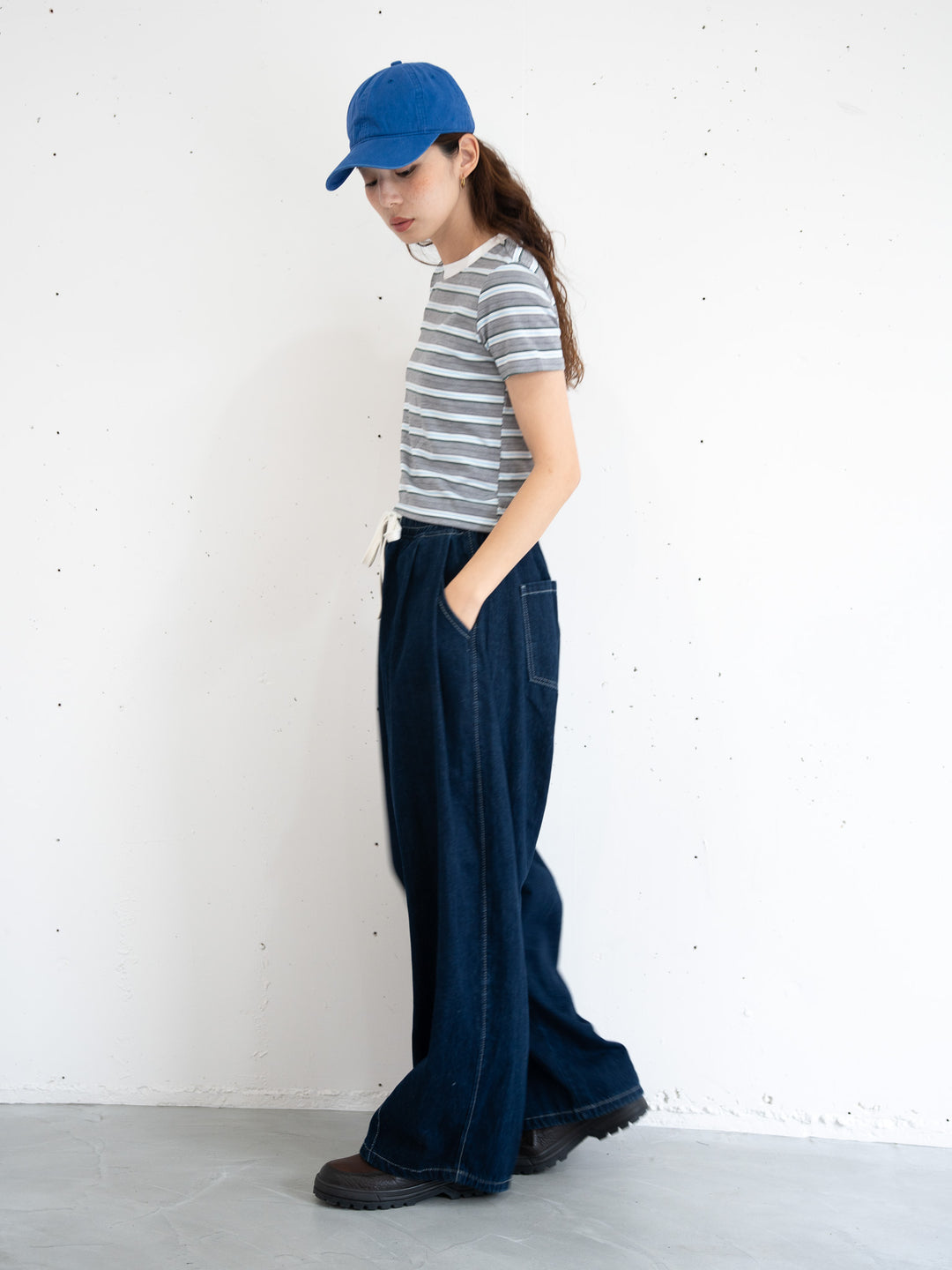 【bbO】マルチボーダーコンパクトTシャツ