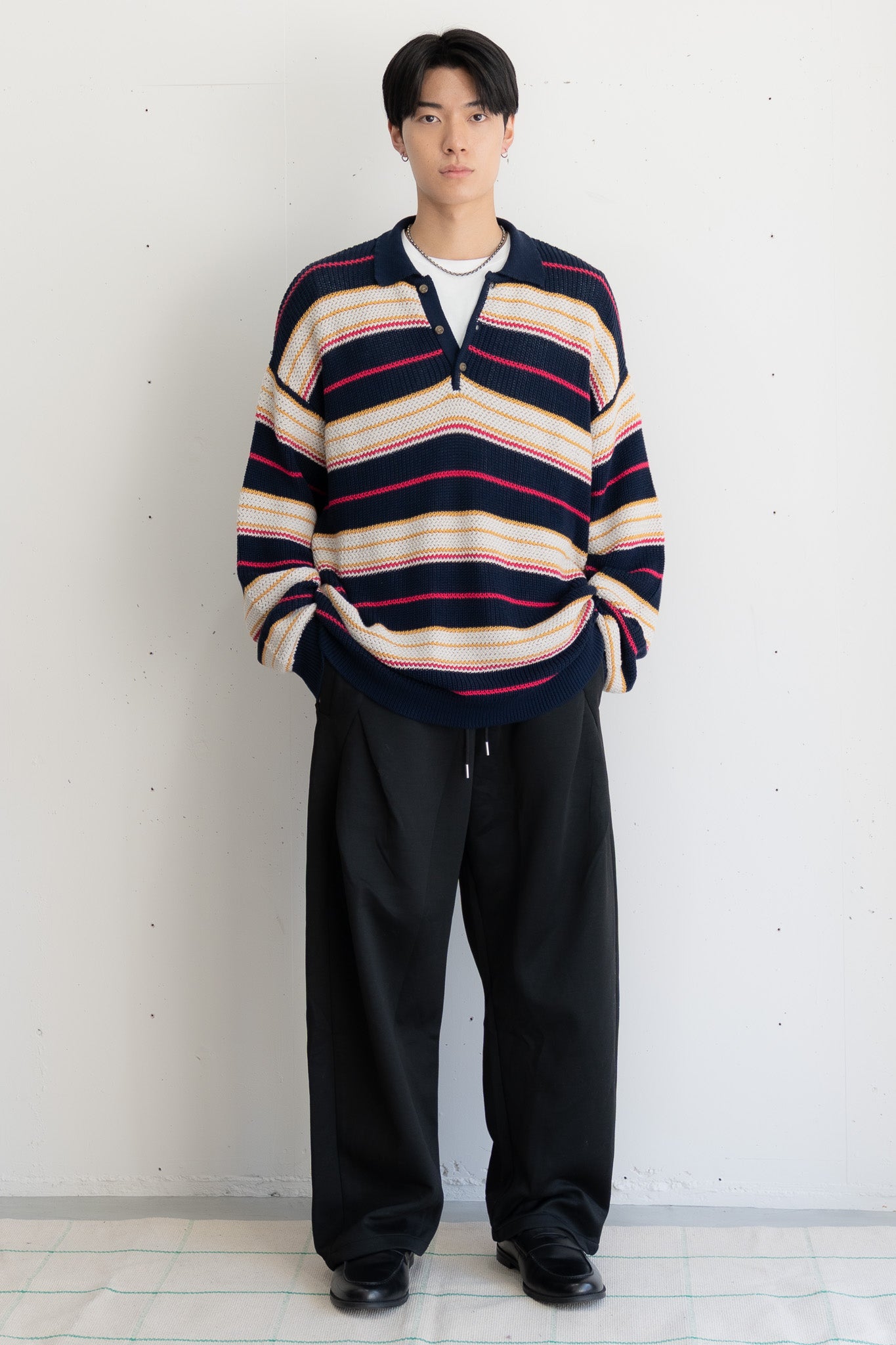 [SET]マルチボーダーポロニット+マルチボーダーポロニット(2set)